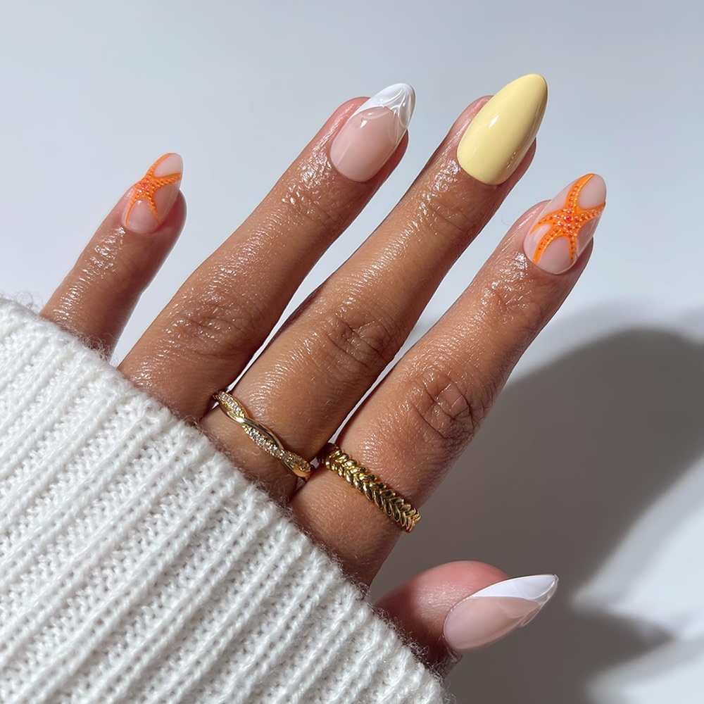 image:imageGlamnetic Press On Nails Short Oval Velvet Fake Nails 30 Pc Full Kit3O Sunset Tide