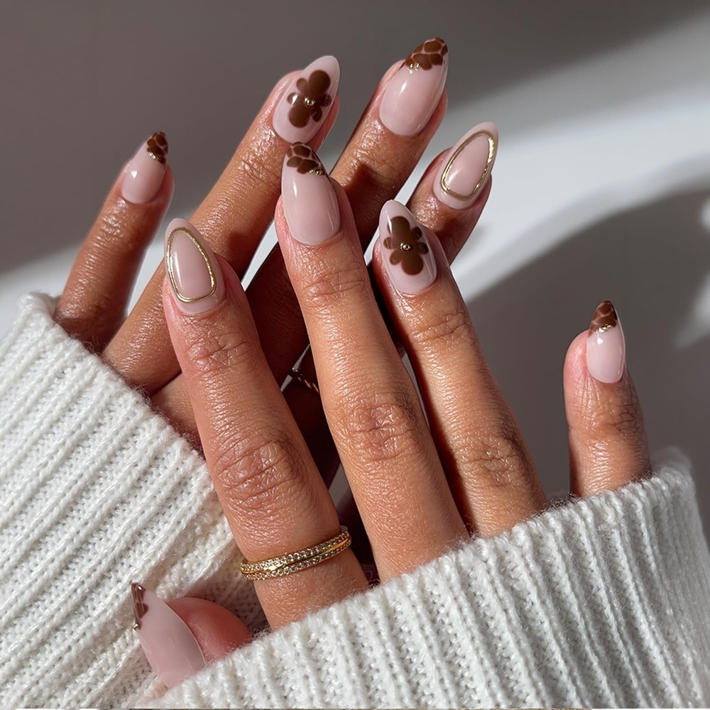 image:imageGlamnetic Press On Nails Short Oval Velvet Fake Nails 30 Pc Full Kit3Y Sunbaked
