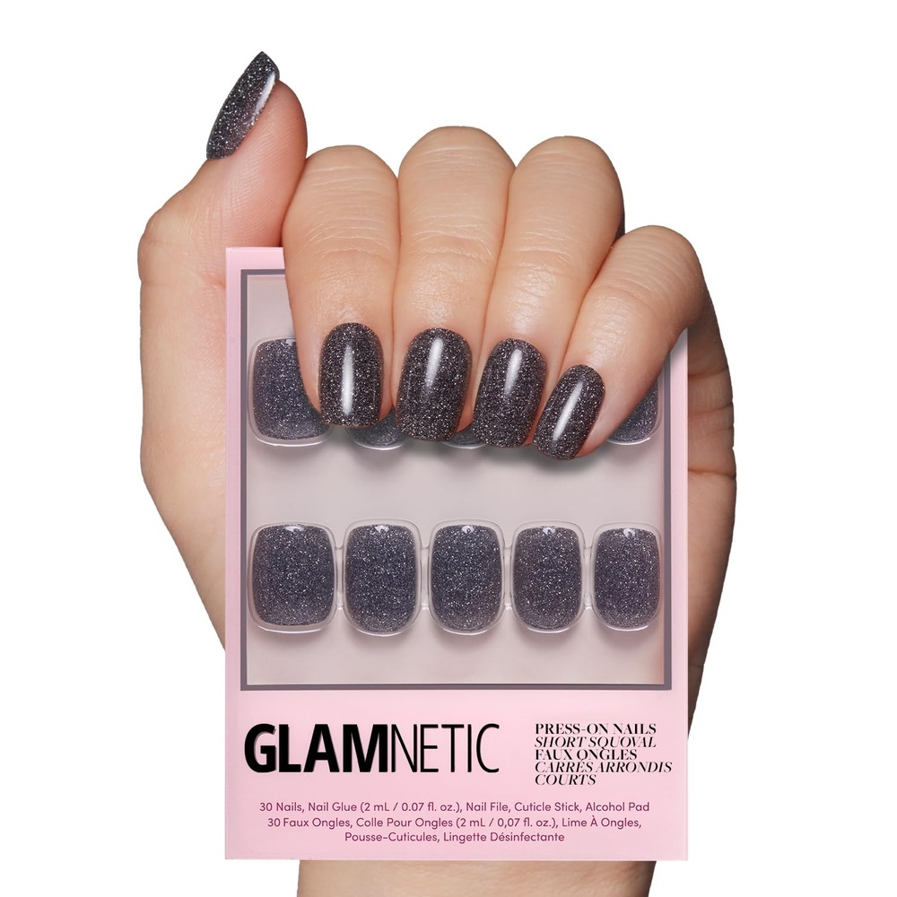 image:imageGlamnetic Press On Nails Short Oval Velvet Fake Nails 30 Pc Full Kit4C Cosmic