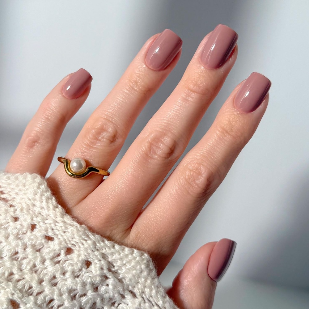 image:imageGlamnetic Press On Nails  Short Round Glossy Fake Nails 30 Pc Full Kit3C  Mauve On