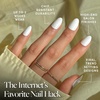 Glamnetic Press On Nails – Medium Square, Glossy Fake Nails 30 Pc Full Kit(Angel – White Solid)