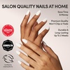 Glamnetic Press On Nails – Medium Square, Glossy Fake Nails 30 Pc Full Kit(Angel – White Solid)