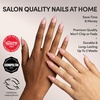 Glamnetic Press On Nails – Medium Square, Glossy Fake Nails 30 Pc Full Kit(Cloud 9 – Light Pink Solid)