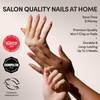 Glamnetic Press On Nails – Medium Square, Glossy Fake Nails 30 Pc Full Kit(In The Nude – Nude Pink Solid)
