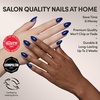 Glamnetic Press On Nails – Medium Square, Glossy Fake Nails 30 Pc Full Kit(Midnight Blue – Navy Blue Solid)