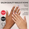 Glamnetic Press On Nails – Medium Square, Glossy Fake Nails 30 Pc Full Kit(Sprinkles – Multicolor French Tip)