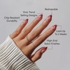 Glamnetic Press On Nails – Short Almond, Glossy Fake Nails 30 Pc Full Kit(1C – Cherry Bomb)