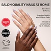 Glamnetic Press On Nails – Short Almond, Glossy Fake Nails 30 Pc Full Kit(1D – Bluebelle)