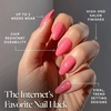 Glamnetic Press On Nails – Short Almond, Glossy Fake Nails 30 Pc Full Kit(1E – Flamingo Pink)