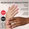 Glamnetic Press On Nails – Short Almond, Glossy Fake Nails 30 Pc Full Kit(1E – Flamingo Pink)