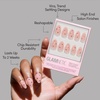 Glamnetic Press On Nails – Short Almond, Glossy Fake Nails 30 Pc Full Kit(1H – Pink Comet)