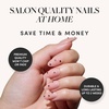 Glamnetic Press On Nails – Short Almond, Glossy Fake Nails 30 Pc Full Kit(1H – Pink Comet)