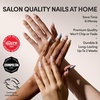 Glamnetic Press On Nails – Short Almond, Glossy Fake Nails 30 Pc Full Kit(1I – Sea Star)