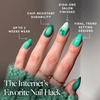 Glamnetic Press On Nails – Short Almond, Glossy Fake Nails 30 Pc Full Kit(1K – Siren Green)