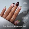 Glamnetic Press On Nails – Short Almond, Glossy Fake Nails 30 Pc Full Kit(1L – Antipasto)