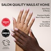 Glamnetic Press On Nails – Short Almond, Glossy Fake Nails 30 Pc Full Kit(1M – Fleur Amour)