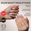 Glamnetic Press On Nails – Short Almond, Glossy Fake Nails 30 Pc Full Kit(1O – Lilac Reef)