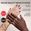 Glamnetic Press On Nails – Short Almond, Glossy Fake Nails 30 Pc Full Kit(1R – Jam Drizzle)