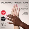 Glamnetic Press On Nails – Short Almond, Glossy Fake Nails 30 Pc Full Kit(1S – Faded Feelings)