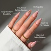 Glamnetic Press On Nails – Short Almond, Glossy Fake Nails 30 Pc Full Kit(1T – Cherry Bow)