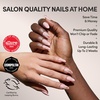 Glamnetic Press On Nails – Short Almond, Glossy Fake Nails 30 Pc Full Kit(1T – Cherry Bow)