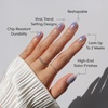 Glamnetic Press On Nails – Short Almond, Glossy Fake Nails 30 Pc Full Kit(1U – Sky Berry)