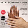Glamnetic Press On Nails – Short Almond, Glossy Fake Nails 30 Pc Full Kit(1U – Sky Berry)