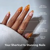 Glamnetic Press On Nails – Short Almond, Glossy Fake Nails 30 Pc Full Kit(1W – Orange Pop)