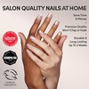 Glamnetic Press On Nails – Short Almond, Glossy Fake Nails 30 Pc Full Kit(2A – La Perle)