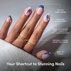Glamnetic Press On Nails – Short Almond, Glossy Fake Nails 30 Pc Full Kit(2A – Whale Waves)