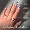 Glamnetic Press On Nails – Short Almond, Glossy Fake Nails 30 Pc Full Kit(2B – Spirited Sky)
