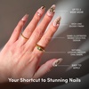 Glamnetic Press On Nails – Short Almond, Glossy Fake Nails 30 Pc Full Kit(2C – Athenian Gold)
