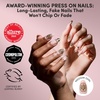 Glamnetic Press On Nails – Short Almond, Glossy Fake Nails 30 Pc Full Kit(2C – Athenian Gold)