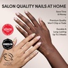 Glamnetic Press On Nails – Short Almond, Glossy Fake Nails 30 Pc Full Kit(2D – Strawberry Matcha)