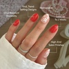 Glamnetic Press On Nails – Short Almond, Glossy Fake Nails 30 Pc Full Kit(2I – Red Blossom)