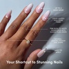 Glamnetic Press On Nails – Short Almond, Glossy Fake Nails 30 Pc Full Kit(2K – Pink Pearl)