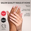 Glamnetic Press On Nails – Short Almond, Glossy Fake Nails 30 Pc Full Kit(4C – Pretty Bloom)