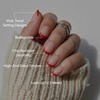 Glamnetic Press On Nails – Short Almond, Glossy Fake Nails 30 Pc Full Kit(5B – Hotline Red)