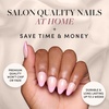 Glamnetic Press On Nails – Short Almond, Glossy Fake Nails 30 Pc Full Kit(5E – Pink Macaron)