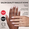 Glamnetic Press On Nails – Short Almond, Glossy Fake Nails 30 Pc Full Kit(5F – Heavenly)