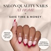 Glamnetic Press On Nails – Short Almond, Glossy Fake Nails 30 Pc Full Kit(5H – Rose Garden)