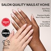 Glamnetic Press On Nails – Short Almond, Glossy Fake Nails 30 Pc Full Kit(5K – Gold Standard)