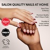Glamnetic Press On Nails – Short Almond, Glossy Fake Nails 30 Pc Full Kit(5M – Red Affair)