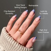 Glamnetic Press On Nails – Short Almond, Glossy Fake Nails 30 Pc Full Kit(5O – French Lilac)