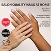 Glamnetic Press On Nails – Short Almond, Glossy Fake Nails 30 Pc Full Kit(5O – French Lilac)