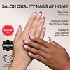 Glamnetic Press On Nails – Short Almond, Glossy Fake Nails 30 Pc Full Kit(5P – Plum)