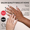 Glamnetic Press On Nails – Short Almond, Glossy Fake Nails 30 Pc Full Kit(5Q – Château)