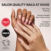 Glamnetic Press On Nails – Short Almond, Glossy Fake Nails 30 Pc Full Kit(Bubble Gum Glaze)