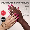Glamnetic Press On Nails – Short Almond, Glossy Fake Nails 30 Pc Full Kit(Pink)