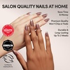 Glamnetic Press On Nails – Short Almond, Glossy Fake Nails 30 Pc Full Kit(Terra)
